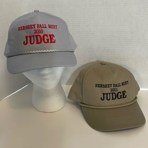 2 Hershey fall meet Judge rope baseball hat cap SnapBack tan 2011 gray 2010